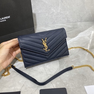 พรี YSL Yves Saint laurent 393953กระเป๋าสะพายกระเป๋าแฟชั่นกระเป๋าสะพายไหล่กระเป๋าโซ่19cm