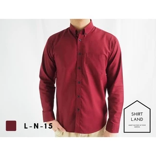 คอจีน/แขนยาว (สีเข้ม) M/L/XL ผ้า OXFORD - SHIRT LAND เสื้อเชิ้ตผู้ชาย long Sleeve Chinese Mandarin Collar Shirt
