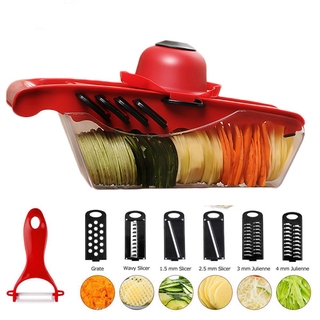 เครื่องตัดผักอเนกประสงค์ทำสลัด 6ใบมีด  Multi-function Vegetable Slicer cutter Salad Make อุปกรณ์ครัว ของใช้ในครัว