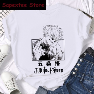 T-shirt  เสื้อยืด พิมพ์ลายกราฟฟิคอนิเมะ jujutsu kaisen kawaii yuji itadori gojo satoru แฟชั่นS-5XL