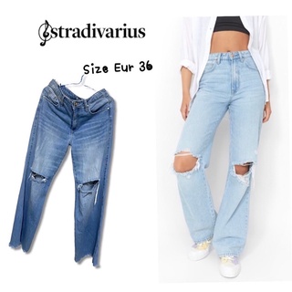 Stradivarius ยีนส์มือสองแบรนด์แท้ เอวสูง สภาพเหมือนใหม่