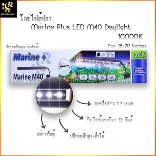 LED M40 Daylight (ขาวล้วน) โคมไฟตู้ปลา ไฟตู้ปลา ประกัน 3 เดือน ไฟติดข้างตู้ ตู้ 18-20 นิ้ว ขาปรับองศาความสูงได้