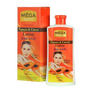 MEGA White Gold France Papaya &amp; Carrot เมก้าไวท์ โลชั่นมะละกอ &amp; แครอท (500ml.)