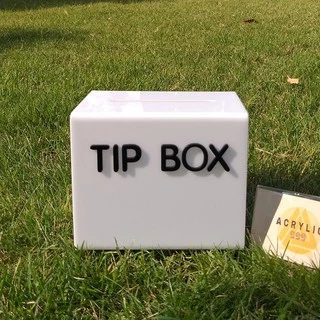 โปรแรง!!! TIP BOX สีขาวมี 3 แบบ กล่องอะคริลิค tipbox กล่อง tip box กล่องทำช่องใส่เงิน