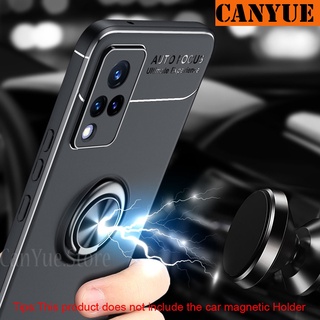 vivo V21e V21 Y72 (5G) V20 SE Pro (2021) V19 Neo V17 X50 Pro X60 Pro+ X30 X30Pro Shockproof Phone Case Soft Silicone Metal Ring Stand Phone Back Cover Flexible Rubber Casing for Vivo V 21 21e 20 20SE 20Pro 19 19Neo 17 X 50 50Pro 50Pro+ 60 60Pro