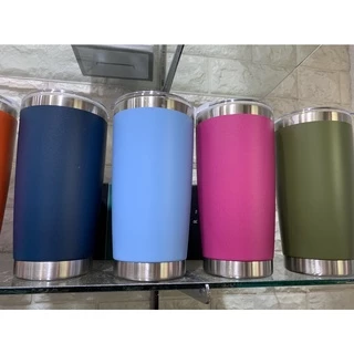 📮พร้อมส่ง 📮 แก้วตรง 20oz. สีพื้น เป็นสแตนเลส+ฝา ใช้เก็บอุณหภูมิร้อน-เย็นได้ดี