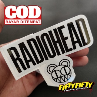 สติกเกอร์ พิมพ์ลาย RADIOHEAD กันน้ํา สําหรับติดตกแต่งหมวกกันน็อค รถจักรยานยนต์ รถยนต์