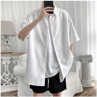 MNO.9 Shirt 1236 เสื้อเชิ้ตแขนสั้น ทรงหลวม สไตล์เกาหลี