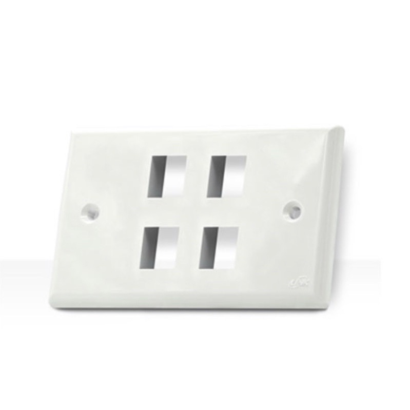 Link US-2314 Shiny Face Plate, 4 Port White