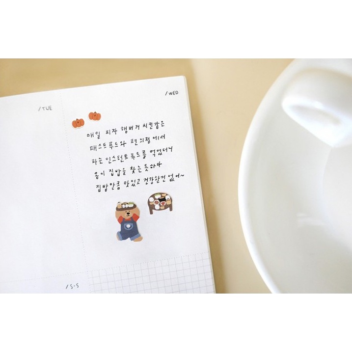 สติกเกอร์ไนล่อน ลายหมีน่ารัก สไตล์เกาหลี สําหรับตกแต่งสมุดไดอารี่ สมุดไดอารี่ Diy - รูปที่ 6