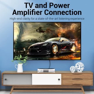 Vention 2 Rca Male To 2 Rca Male ชุบทอง สายเสียงสเตอริโอ Audio Cable for DVD TV Amplifier CD Soundbox