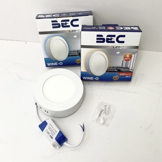 โคมไฟดาวน์ไลท์แบบติดลอย Bec ทรงกลม รุ่น wine-o 6W สีวอร์ม สีเดย์