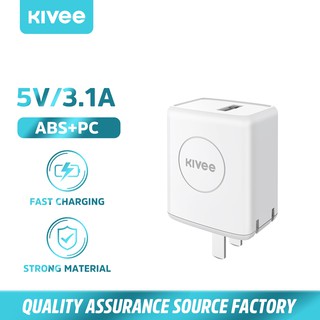 KIVEE หัวชาร์จ Charger 18W QC3.0 แบบพกพา หัวชาร์จเร็ว 3.1A พับได้ อแดปเตอร์ for Android iPhone Samsung Xiaomi vivo oppo