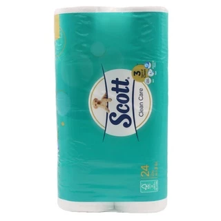 [ทั้งหมด 4 แพ็ค] สก็อต กระดาษทิชชู คลีนแคร์ ยาวพิเศษ 24 ม้วน SCOTT CLEAN CARE XXL ROLL SIZE 24 ROLLS.
