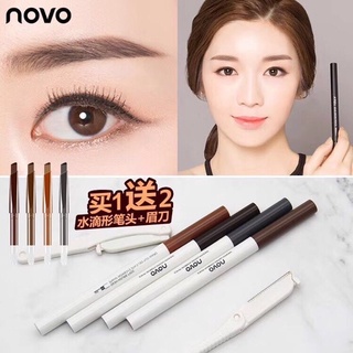 Novo Precise Shape Eyebrow [5253] ดินสอเขียนคิ้วโนโว novo กันน้ำ แถมฟรี!! ไส้ดินสอและที่กันคิ้วแบบมีด้ามจับ