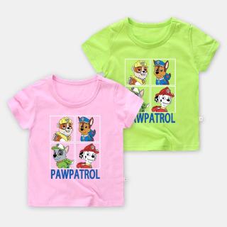 Paw Patrol เสื้อยืดผ้าฝ้ายเด็กฤดูร้อนใหม่  10 สีผิว