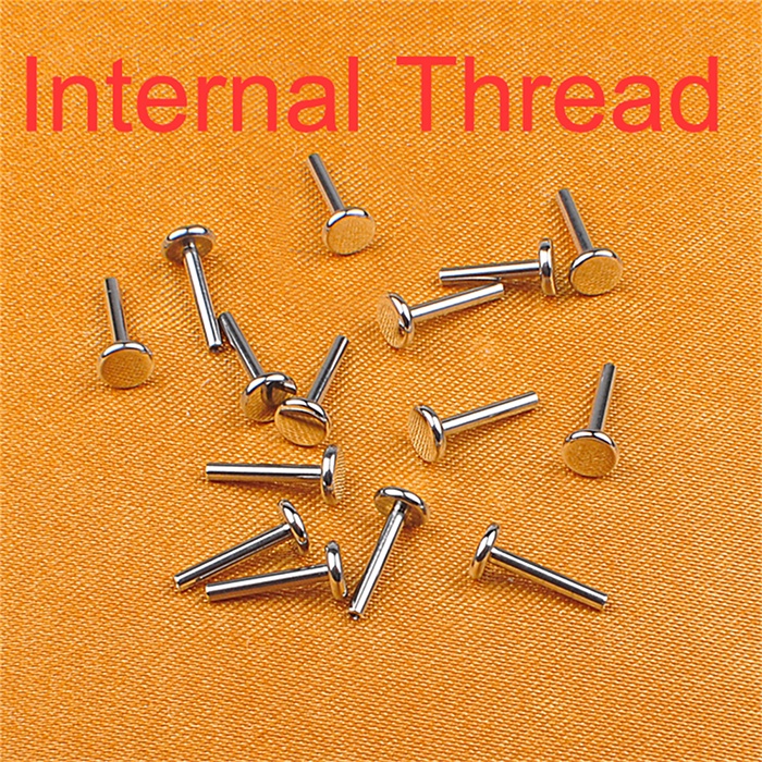 เครื่องประดับเจาะร่างกาย ASTM F136 Titanium Labret Piercing ส่วนด้ายภายใน Body Piercing