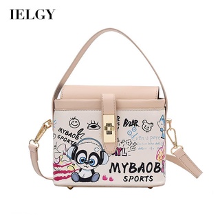 IELGY niche design fashion bucket messenger bag women cartoon print