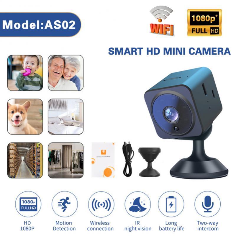 AS02 Mini กล้องเฝ้าระวัง IP Security Micro Video Webcam Baby Monitor APP 1080P HD Night Vision Home 