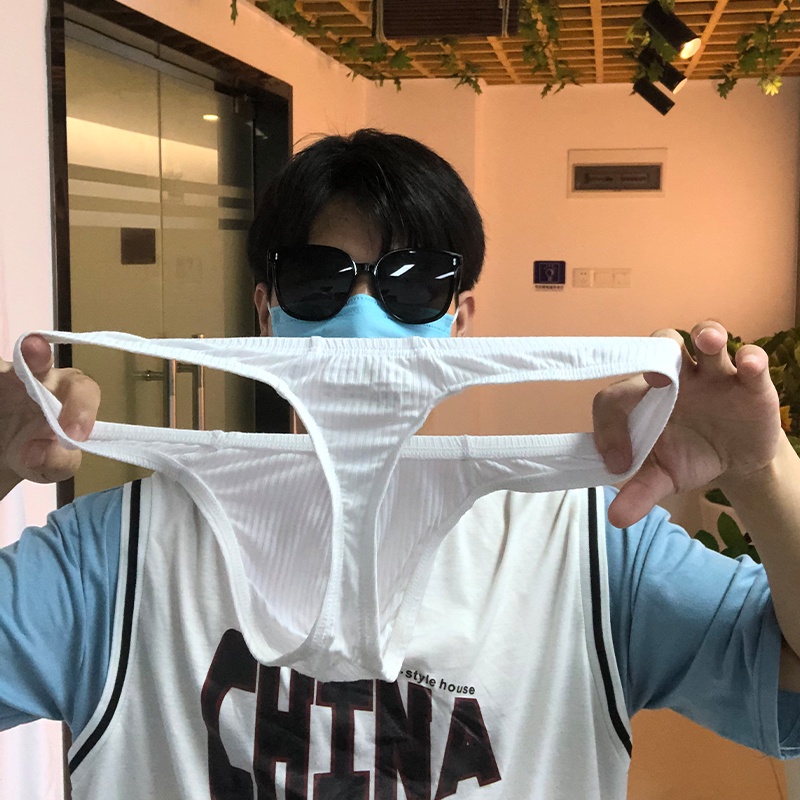 Ins สไตล์ผ้าฝ้ายผู้ชาย Thong และ G String ผู้ชายกางเกง Quick Dry Tanga ชุดชั้นใน Man Jockstrap กางเกง AD7201