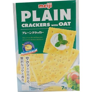 Meiji Plain Crackers With Oat 104g  เมจิ ข้าวเกรียบข้าวโอ๊ต 104 กรัม