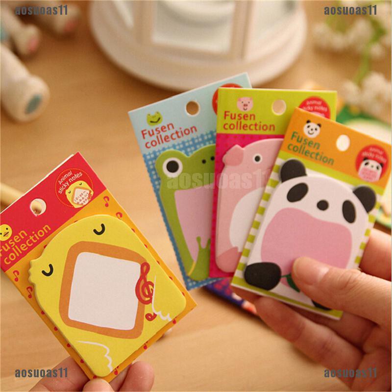 【aosu•OAS】8Pcs Animal Cat Panda Cute Kawaii Sticky Notes Memo Pad ...