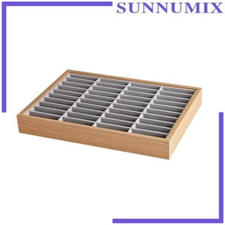 [Sunnimix] ถาดไม้ 40 ช่อง สําหรับใส่เครื่องประดับ กําไลข้อมือ สร้อยข้อมือ