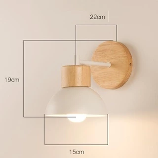 Nordic ไม้โคมไฟข้างเตียง Modern Wall Sconce สำหรับห้องนอนอ่านโคมไฟสีขาวพวงมาลัยหัว E27บ้าน