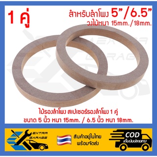 ไม้รองลำโพง สเปเซอร์รองลําโพง ขนาด 5นิ้ว 6.5นิ้ว หนา 18mm. 15mm. 1คู่ วงไม้รองลำโพง สเปเซอร์ลําโพง 5" 6.5"