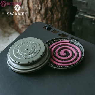 1ชิ้น swantel ยุงม้วนกล่องแผ่นสังกะสีชั้นวางกลมแผ่นเกลียวแบบพกพาที่มีฝาครอบที่วางขดลวดยุงถาดธูปขับไล่ &gt;&gt;&gt; ผู้รักษาประตู