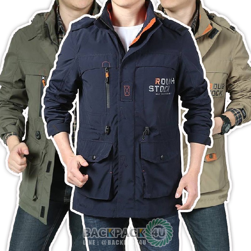 เสื้อแจ็คเก็ต AFS - Rough Stock เสื้อกันหนาว เนื้อผ้ากันหยดน้ำ  เสื้อกันหนาวเดินป่า ใส่เที่ยว