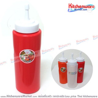 [สีแดง] ขวดซอสกระบอกสูง 900 ml ไพโอเนียร์ [pnb568-r]