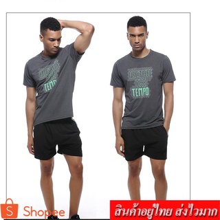 Leo shop เสื้อแขนสั้นออกกำลังกายผู้ชาย ซับเหงื่อ แห้งเร็ว รุ่น K23