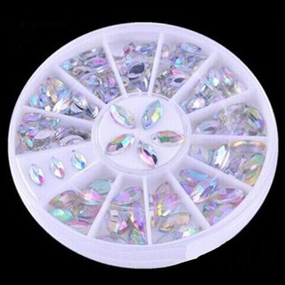 Women s Colorful DIY เล็บเคล็ดลับ Art Glitter Rhinestone ตกแต่งล้อ