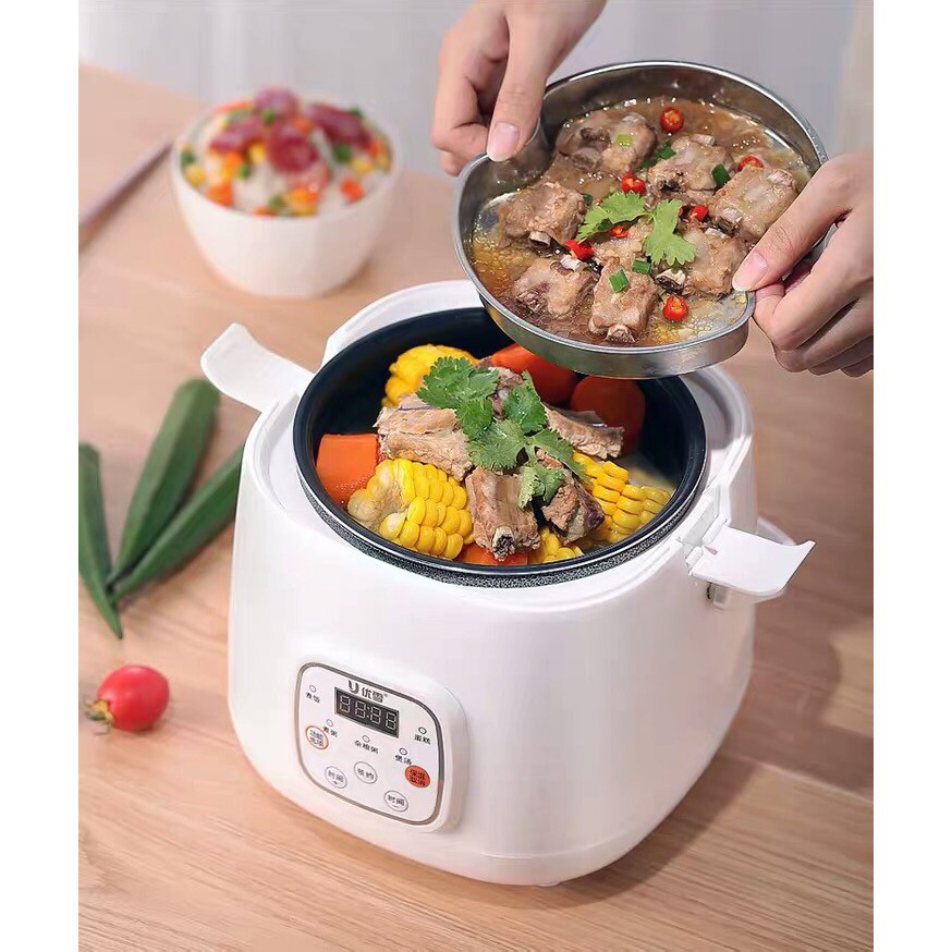 หม้อหุงข้าวอเนกประสงค์ (หุงข้าว/ต้มโจ๊ก/ทำเค้ก) Youxue Mini electric rice cooker mini home use student dormitory
