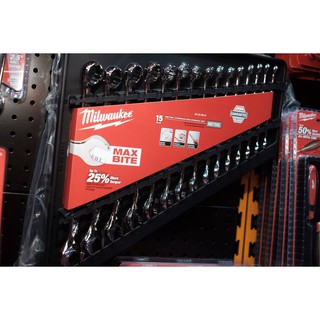 Milwaukee 48-22-9515 ชุดประแจ 15ชิ้น Combination Wrench Set - Metric