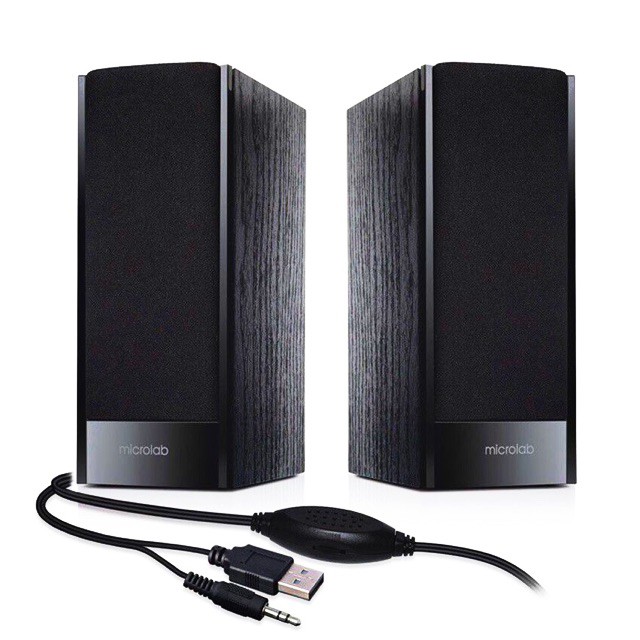 SPEAKER (ลำโพง) MICROLAB B56 / 2.0 USB (BLACK-ลำโพง 2.0 สีดำ)