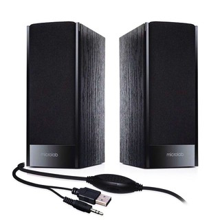 SPEAKER (ลำโพง) MICROLAB B56 / 2.0 USB (BLACK-ลำโพง 2.0 สีดำ)