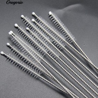 Gregorio 10Pcs สแตนเลสสตีลเครื่องดื่มท่อแปรงฟางเครื่องครัวครัว