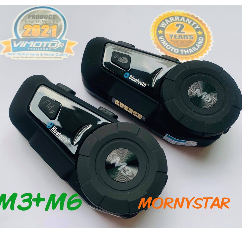 (ประกัน 2 ปี By Vimoto Thailand) MornyStar M3+M6 Motorcycle Bluetooth Helmet Intercom Headset