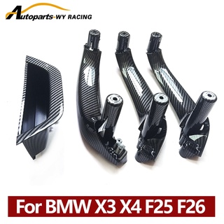 ฝาครอบมือจับประตูคาร์บอนไฟเบอร์ LHD RHD สําหรับ BMW X3 X4 F25 F26 2010-2016 4 ชิ้น