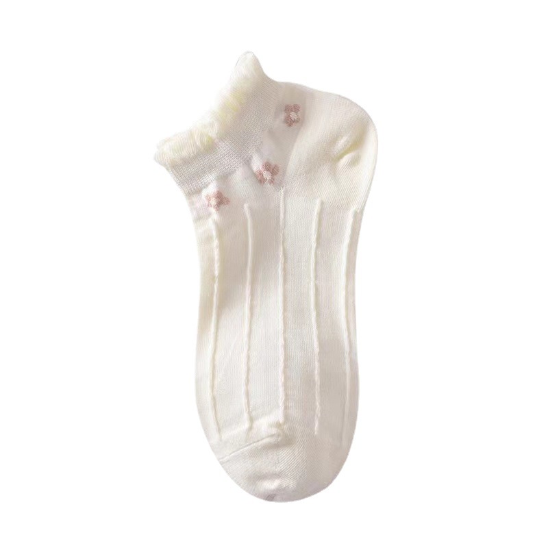 ถุงเท้า ผ้าลูกไม้ แบบบาง เข้ากับทุกการแต่งกาย สีขาว แฟชั่นฤดูใบไม้ผลิ และฤดูร้อน สไตล์ญี่ปุ่น สําหรับผู้หญิง และนักเรียน - รูปที่ 3