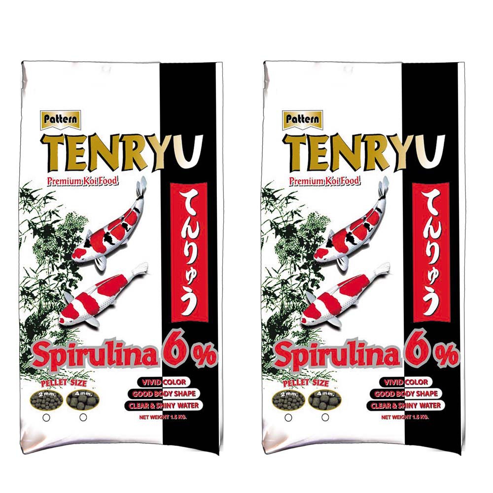 Tenryu เทนริว อาหารปลาคาร์ฟ ชนิดลอยน้ำ (เม็ด 4 มม.) ขนาด 1.5 ก.ก. x  จำนวน 2 ถุง