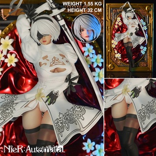 ฟิกเกอร์ Lazy Dog Studio Resin Statue NieR Automata เนียร์ ออโตมาตา YoRHa โยรฮา No.2 Type B Frame Decoration Wall White