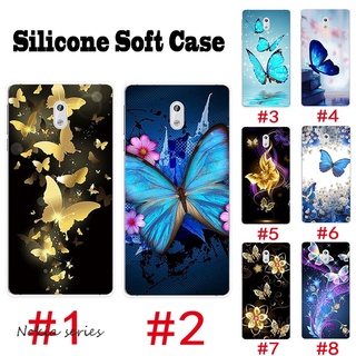 เคสโทรศัพท์มือถือ Nokia 1 2 3 5 6 7 ปลอก TPU อ่อน ผีเสื้อสีสันสดใส