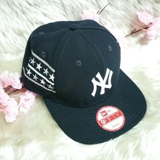 ของแท้ 100% USA  950 DOUBLE SPLIT EM GREY RED NY FREE SIZE ADJUSTABLE NY หมวก ดาวเรียง US Imported