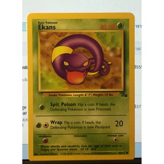 Pokemon Card. Ekans. 46/62. Fossil Set.