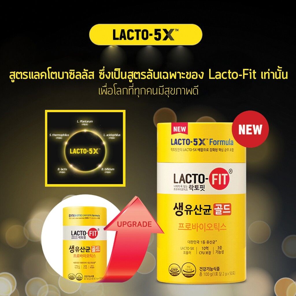 🇰🇷(โฉมใหม่)Lacto-fit Probiotics 5X Formula อาหารเสริม detox สำไส้ โปรไบโอติกอันดับ1ของเกาหลี ช่วยล้า
