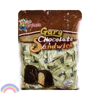 🔥(ถูกที่สุด  พร้อมส่ง)🔥Gary Chocolate sandwich ตราอลีบาบา(ช็อกโกแลตแซนวิช) 1 ถุงมี 150 เม็ด