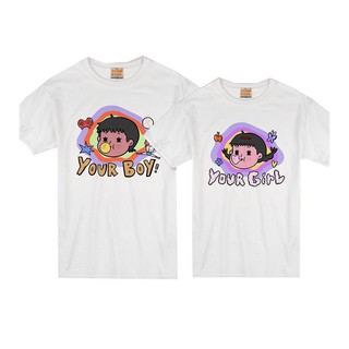 เสื้อคู่ T-Shirt ลายกรีนสวยๆ ผ้าCotton ใส่สบาย